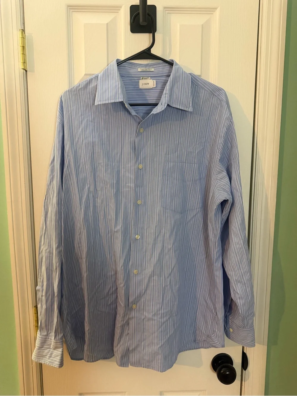 J. Crew Blue and White Striped Men’s Dress Shirt